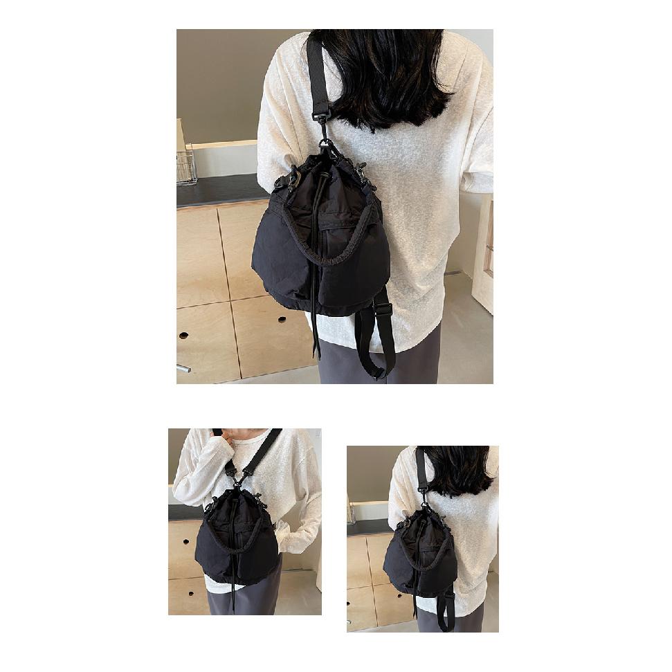 Waterproof Lightweight Cross-Shoulder Crossbody Bag Fashion Casual Large Capacity Drawstring Bucket Bag Simple Casual WOMEN'S Bag