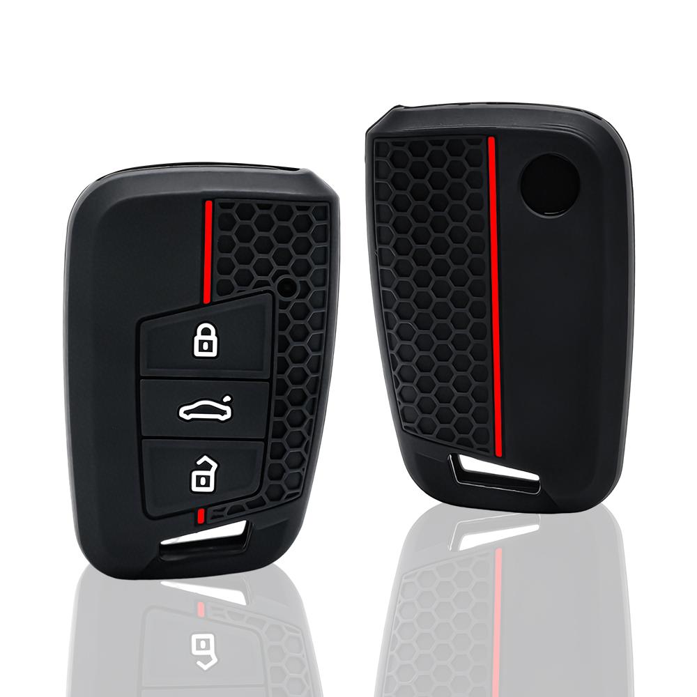 3 Button Silicone Remote Car Key Case Cover For Vw Passat B8 Skoda Kodiaq Superb A7 Car Keyless Fob Shell Holder Protector