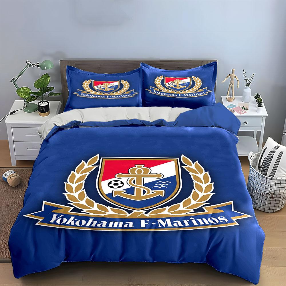 Blue Yokohama F-Marinos Bedding Set Bedding Duvet Cover Set Duvet Cover Pillowcases (1 * Duvet Cover 2 * Pillowcases, without duvet insert)