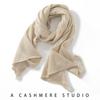 Women's 100% Cashmere Scarf - Soft, Warm, Elegant Knit with Tassels for Autumn and Winter.
