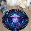 Psychedelic Mushroom Round Carpet Boho Mushrooms Area Rug for Home Living Room Children's Room Decor Non-slip Circle Floor Mat