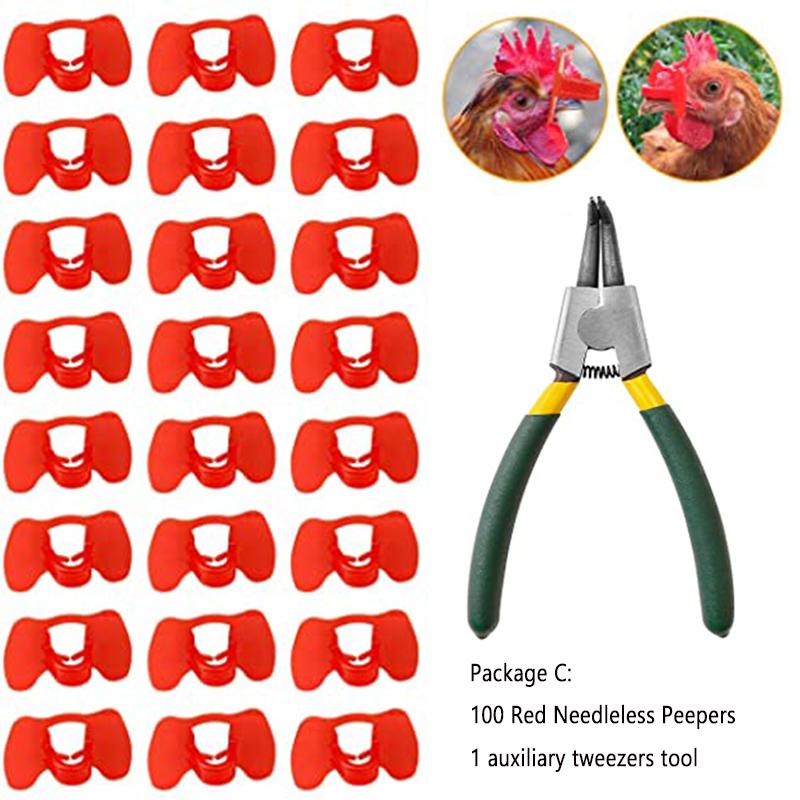 

Глязь без штифта с набором плоскогубцев Очки для цыплят Шоры для цыплят Очки для цыплят Глязь для цыплят Защита от клевания фазанов Package C