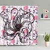 Meerjungfrau Oktopus Duschvorhang Set Abstrakt Ozean Nautisch Fantasy Tiere Tentakel Meeresschildkröte Badezimmer Vorhänge Badezimmer Dekor Sets