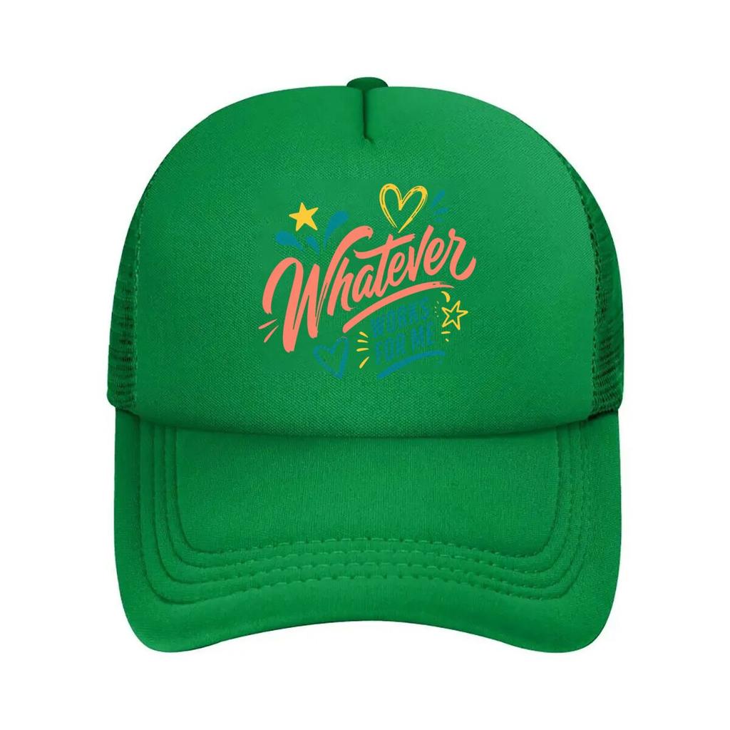 Playful Handwritten Whatever Quote D Mesh Baseball Cap Hip Hop