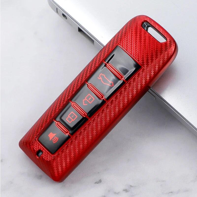 FOR Great Wall WEY Wey VV5 VV6 VV7 A1 A3 A4 A5 A7 A8 Car Smart Key Case TPU Carbon Fiber Protector Bag Fob Cover Keychain