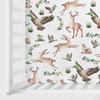 Woodland Wild Animals Hunting Crib Sheets for Girls and Boys 52"x28" Hunting Deer Duck Leaves Crib Mattress Sheet Soft Breathable Nursery Bed Sheet