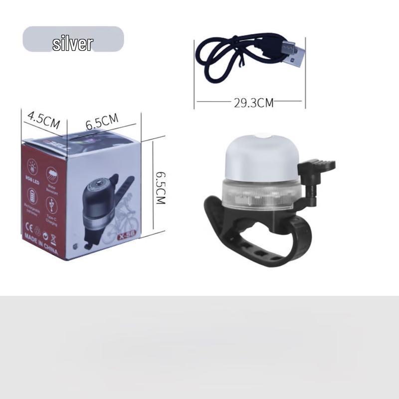 Lishi Colorful Aluminum Alloy Bike Bell with Integrated Light