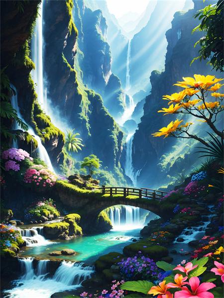 5D Diamond Painting Mosaic Mountain Waterfall Full Square Round Embroidery Natural Landscape Home Decor