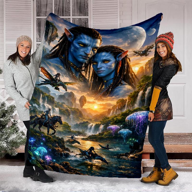 Avatar Theme Printed Blanket Perfect For Couch Bed Travel Outdoor Use Machine Washable Cozy Durable