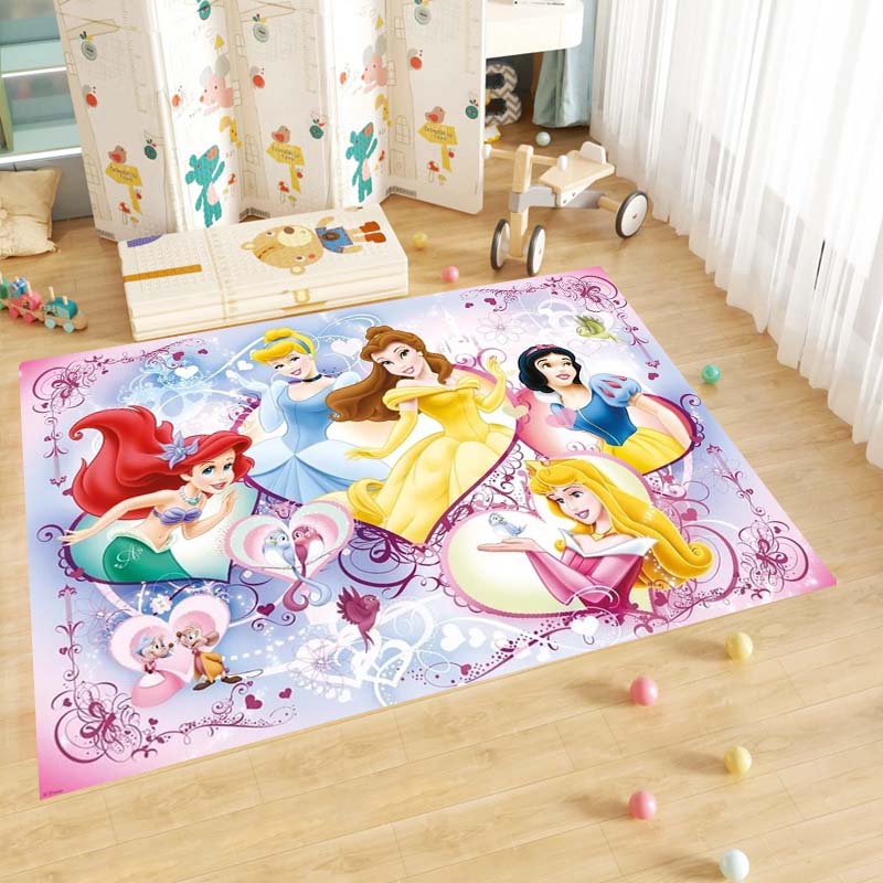 Cute cartoon rug with princess anime pattern, non-slip, machine washable, suitable for living room, bedroom, and home use.-22