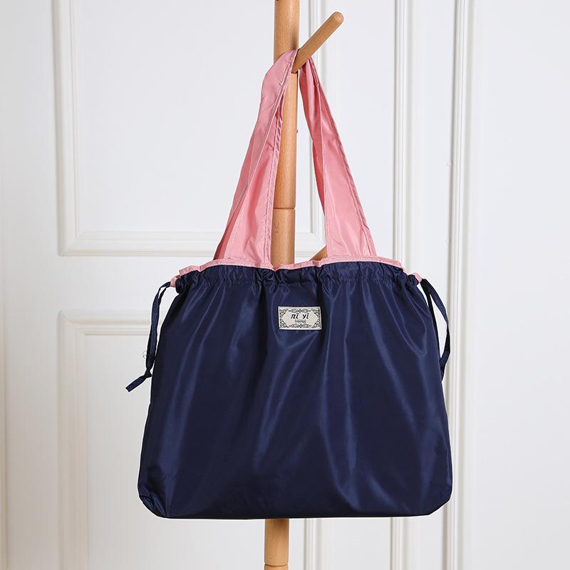 Large Capacity Reusable Shopping Bag, Foldable Grocery Tote Bag, Waterproof Nylon Shoulder Bag