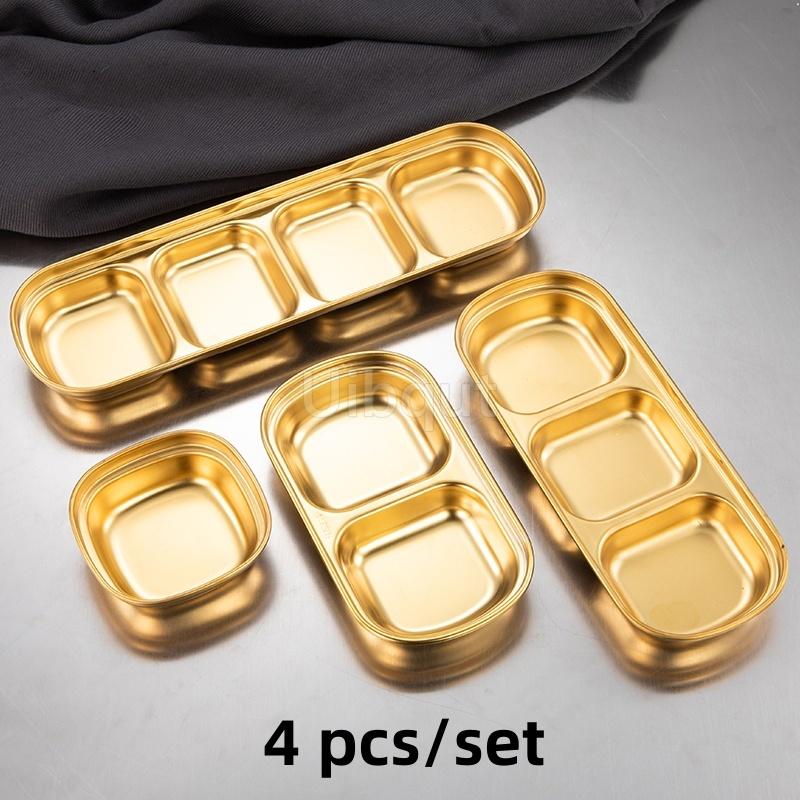 SUS 304 Stainless Steel Pepper Roast Meat Sauce Dishes bowl Separate Sushi Vinegar Soy Plates Tableware Food Seasoning Tray