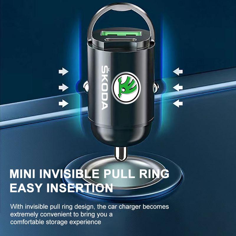Micro Auto Schnelllader Fahrzeug Zigarettenanzünder Konverterstecker Autozubehör Für Skoda Octavia Superb Rapid Kodiaq Karoq Fabia Kamiq Roomster Citigo