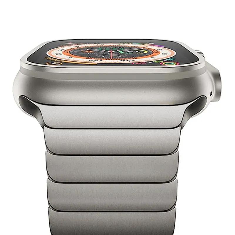 Luxury Titanium Color Band for Apple Watch Ultra 49mm 8 7 41 45mm Stainless Steel Strap for IWatch 6 5 4 3 42 44mm 40mm Bracelet