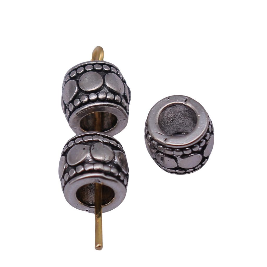 Multi Color Spacer Beads Ornate Metal Big Hole Beads For Jewelry Projects