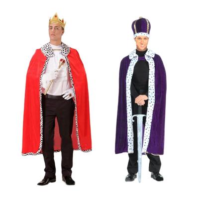 King's Cloak New Halloween Party Costume Cosplay Party Adult King Cape Red Purple King Cloak Performance Costume