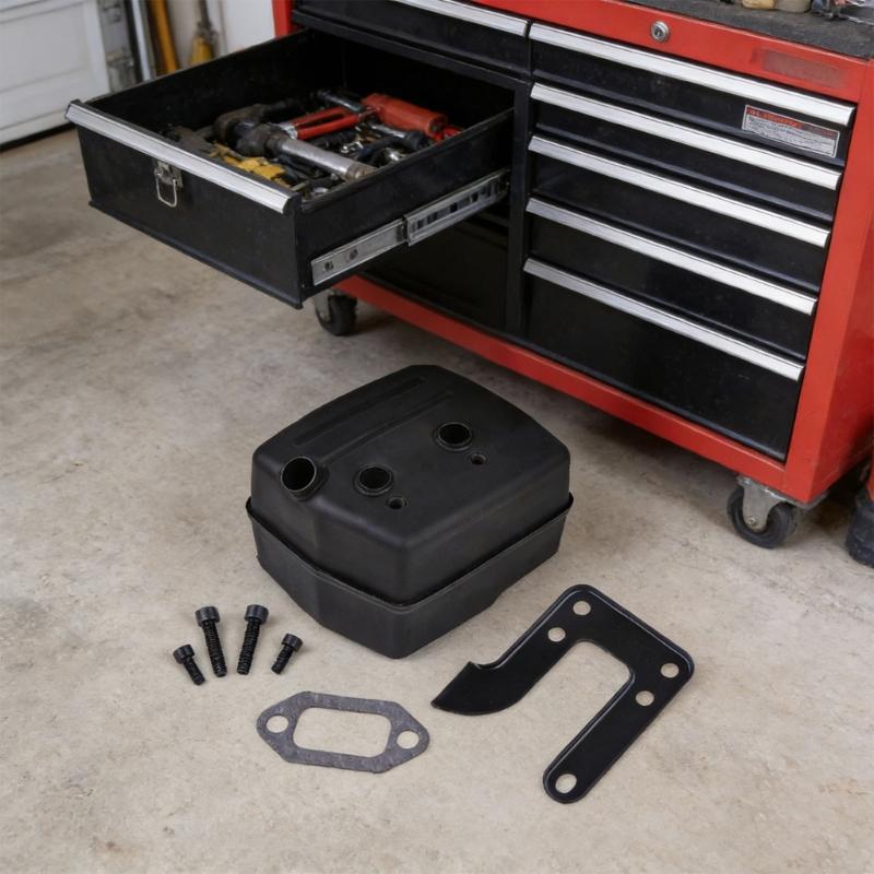 Pack of Complete Chainsaw Muffler Assembly Set With Mounting Hardware And Gaskets For Easy Setups And Noise Reduction