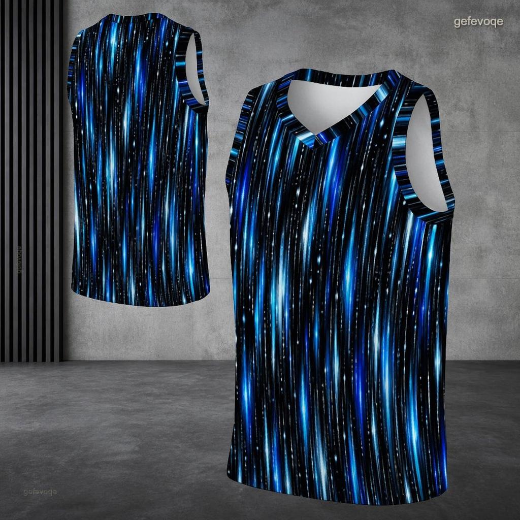 Mens Plus Size V Neck Sleeveless Colorful Graffiti Printed Tank Top