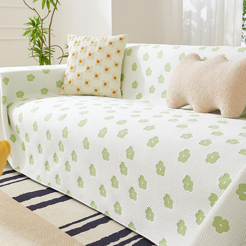 Ice Silk Sofa Towel Summer Cool Sofa Cover Cloth Cushion Modern Simple Non-Slip Leather Sofa Full Cover Blanket