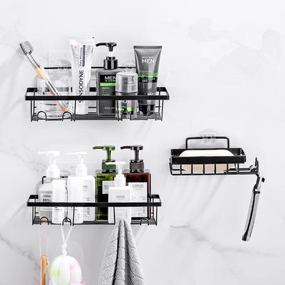 Modern Stainless Steel Bathroom Storage Shelf Soap Organizer Rack Wall Mounted Adhesive Corner Shelves