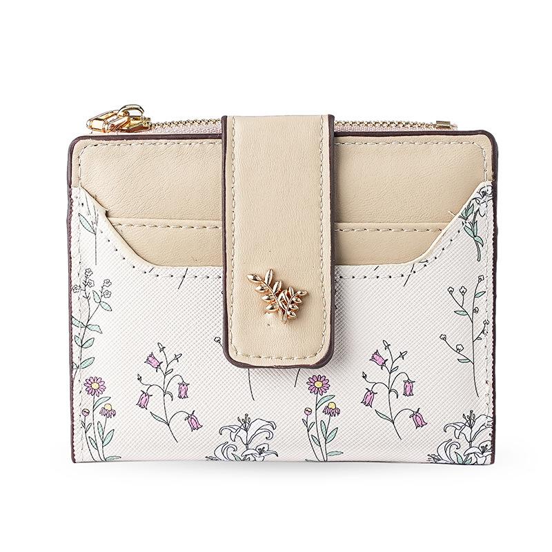 Ladies' New Coin Purse, Multi-card Wallet, High-end Sense Of Wild Flowers And Plants, Girl Card Case