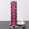 Rotatable 32 Coffee Capsules Holder Stand Space-saving Iron Electroplating Display Storage Rack