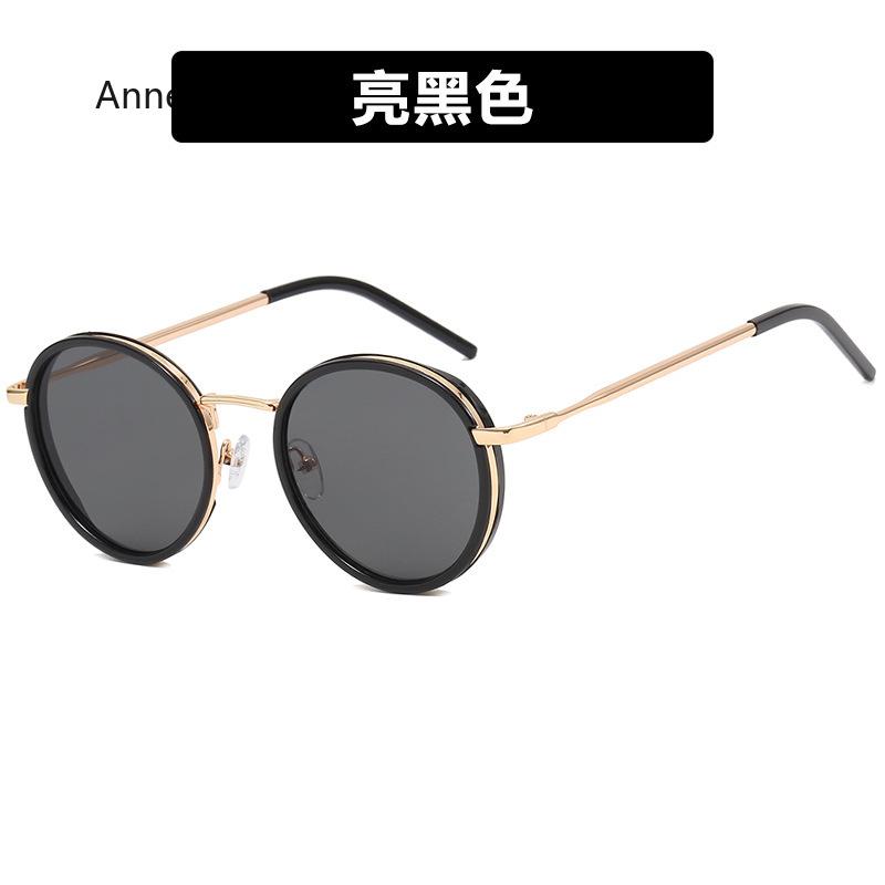 New Trendy Sunglasses for Women Men Simple Metal Travel Outdoor UV400 Shades Sun Glasses Fashion Round Frame Eyewear Goggles
