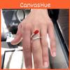 Chic And Elegant Silver Matchstick Head Ring Unique Geometric Design For Women