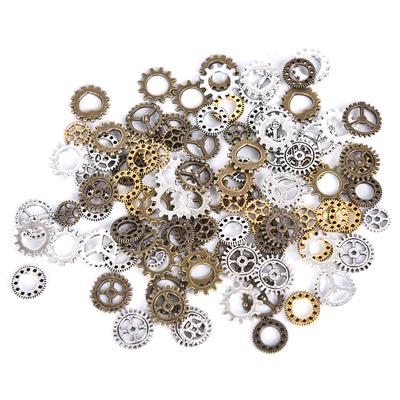 100 Pièces Charms Pendentifs Mini Roue Dentée Steampunk Antique Bricolage Fabrication de Bijoux Artisanat