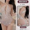 Sexy Underwear Women's Open Perspective Seduction Uniform Lace Backless Pearl Onesie Sexy Uniform Set F430