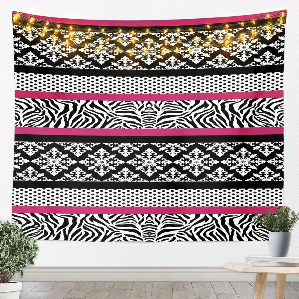 Black White Tapestry for Kids Boys Girls Modern Art Wall Art Abstract Bohemia Wall Hanging Blanket Bedroom Decor Microfiber