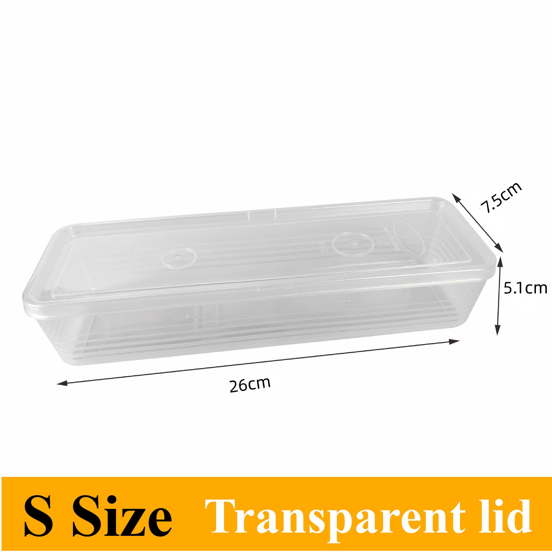 Refrigerator Fresh-keeping Organizer Boxes Vegetable Fruit Fresh-keeping Food Preservation Boxes Transparent Sealed Storage Box transparent lid-S-1PC 817₽
