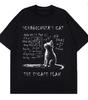 Schrodinger Cat Physics Quantum Mechanics Creative Print Summer ShortSleeved Cotton T Shirt Unisex Unisex Streetwear Loose TShirts