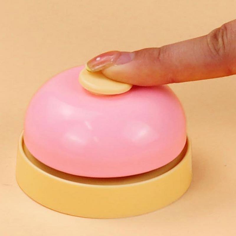 Pet Training Bell Stainless Steel, 1Pcs Hand Press Toy No Battery Dinner Alert Call Bell for Pets Kids Interactive Daily Gift