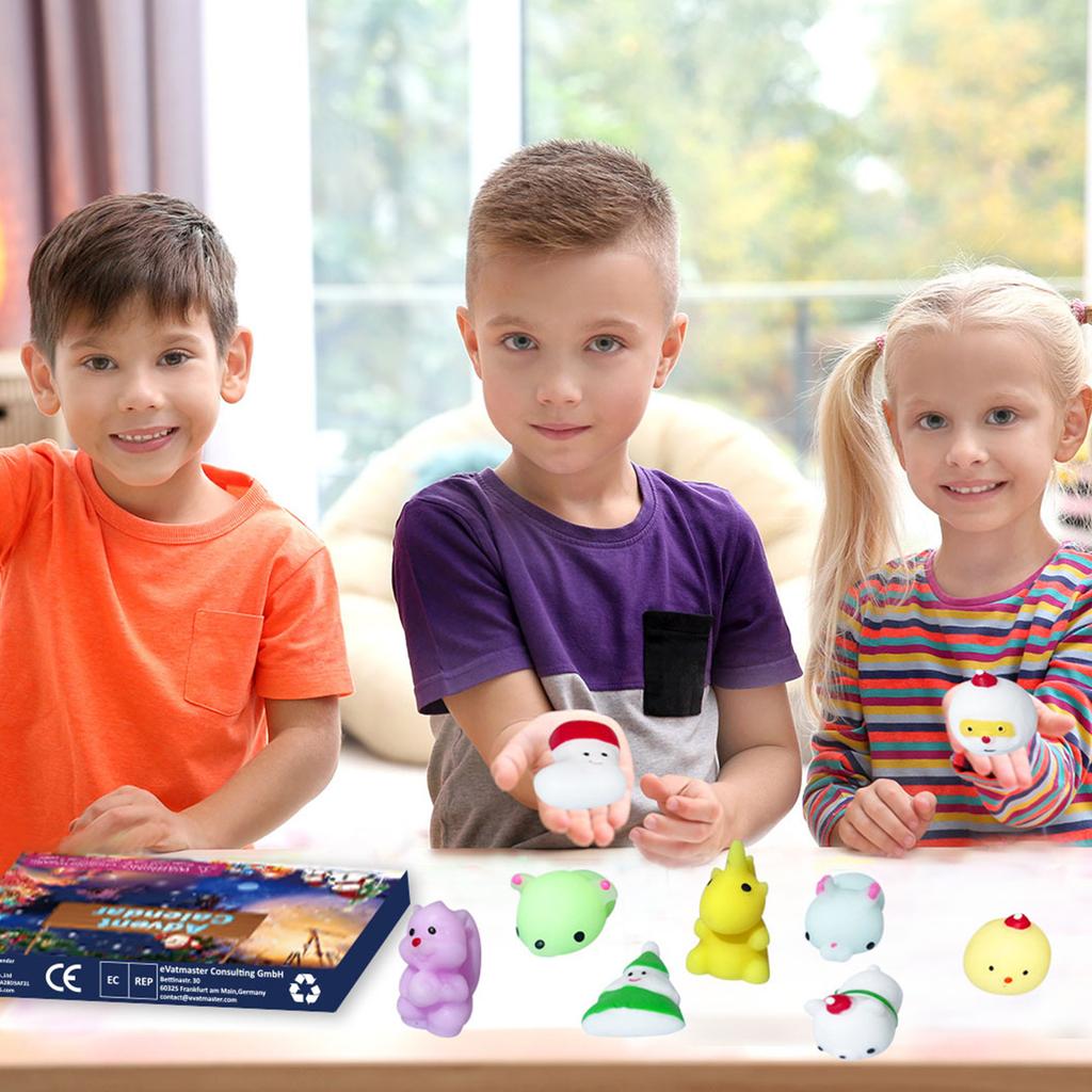 Mochi Squishies Advent Calendar 2025 Assorted Animals Christmas Countdown Calendar Holiday Countdown Calendar Gifts for Kids