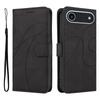 For iPhone 17 Air Wallet Case Leather Phone Cover Stand with Curved Line Design