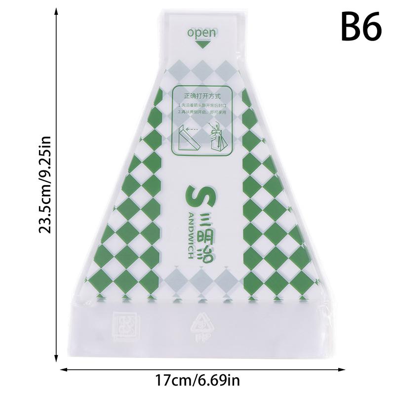 100Pcs Sandwich Wrappers Bakery Sliced Toast Bread Disposable Easy To Tear Transparent Triangle Cake Baking Bread Bag 6.5 зелёный