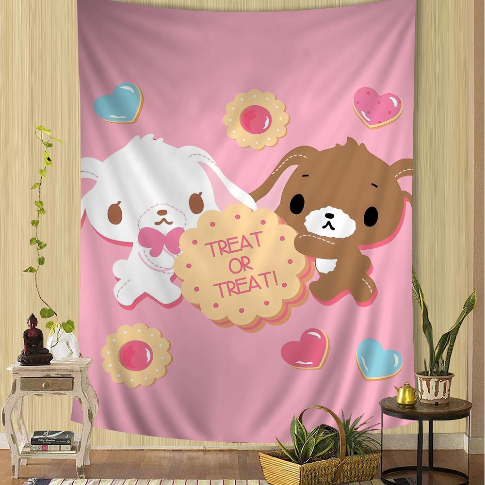 Sugarbunnies Anime Kawaii Cartoon Tapestry Bohemian Wall Hanging Sheets for Room Decor Bedroom Living Room Dorm Wall Art