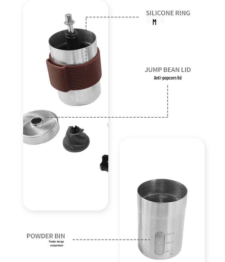 Uppgraderad bärbar kaffebryggare med handvev och manuell kaffekvarn i 304 rostfritt stål