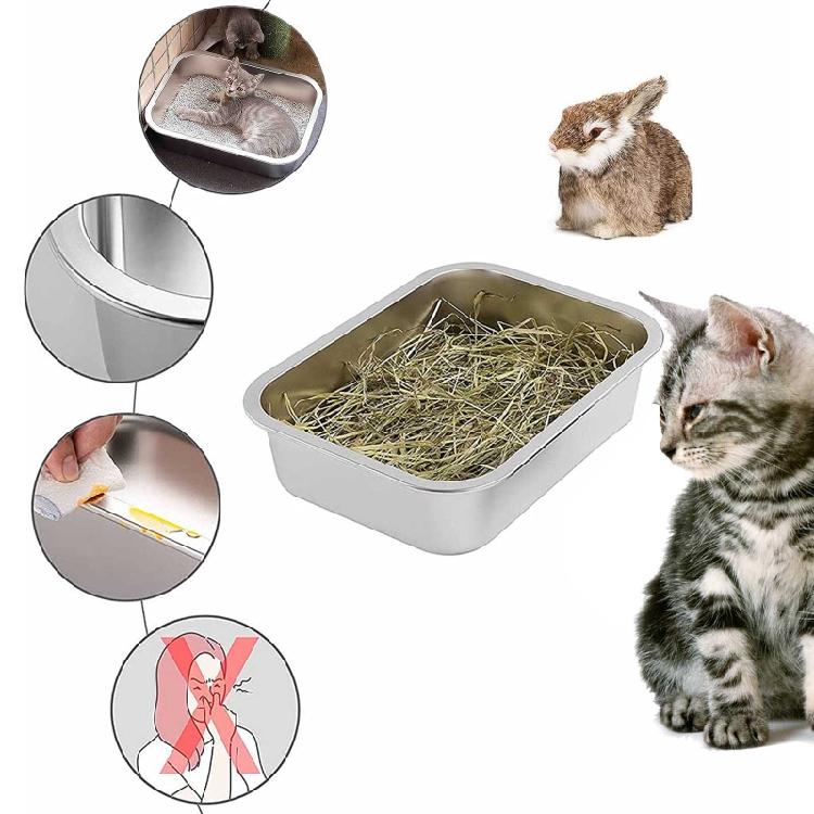 Stainless Steel Litter Box Cats Smooth Surface Easy To Clean Rust Proof