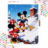 Disney Diamond Art Painting Kit 5D Diamond Winter Snow Scenery Painting Dot Art Gemstone Crystal Art Paint Diamond Home Wall Decor
