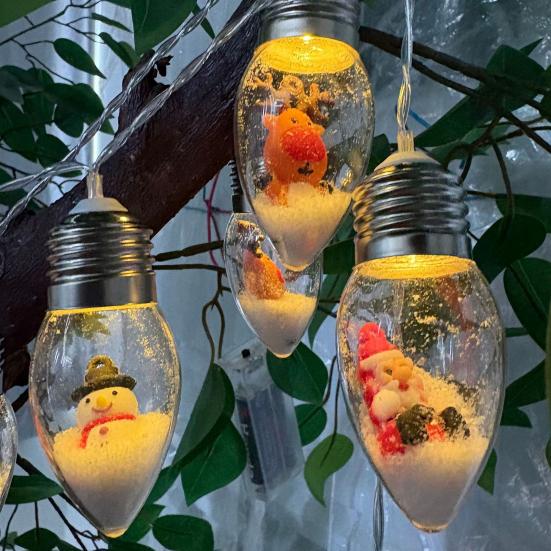 Christmas Snow String Lights LED Colored Snow Bulbs Decorations for Home