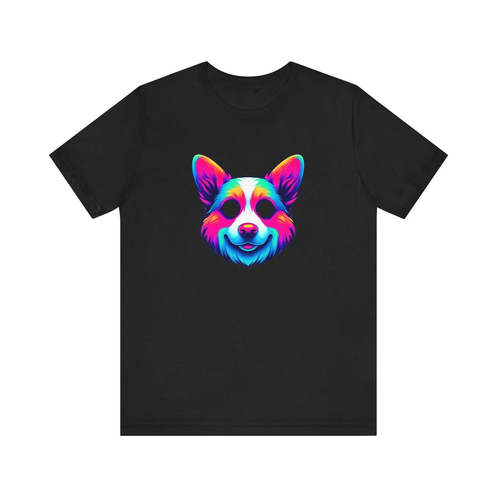 Rainbow Corgi Mask Therian Pride T-Shirt S