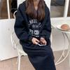 YYFS Women's Fashion Fall Winter Long Sleeve Hooded Loose Waistline Casual Dresses