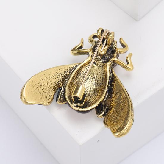 Animal Shape Brooch Rhinestones Inlaid Enamel Pin Vivid Appearance Coat Lapel Bag