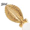 Soft Light Shadow Decor Faux Crystal Ball with Gold Leaf Stand Metal Statue