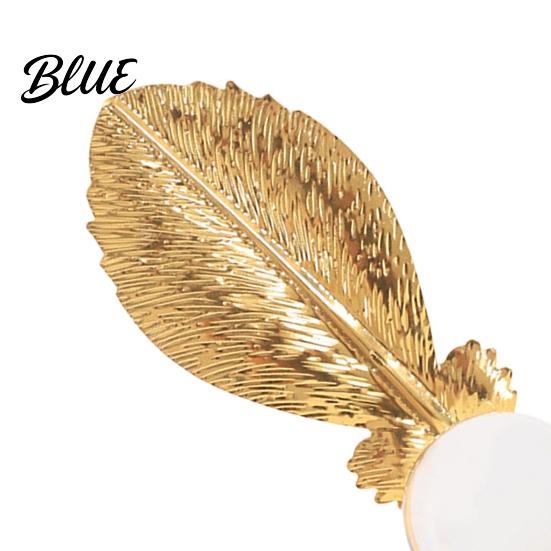 Soft Light Shadow Decor Faux Crystal Ball with Gold Leaf Stand Metal Statue