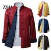 Retro Tang Anzug Jacke Langärmelig Wendbar Chinesischer Stil Traditionelle Kleidung Hält Warm Stehkragen Vintage Hemd für den Alltag