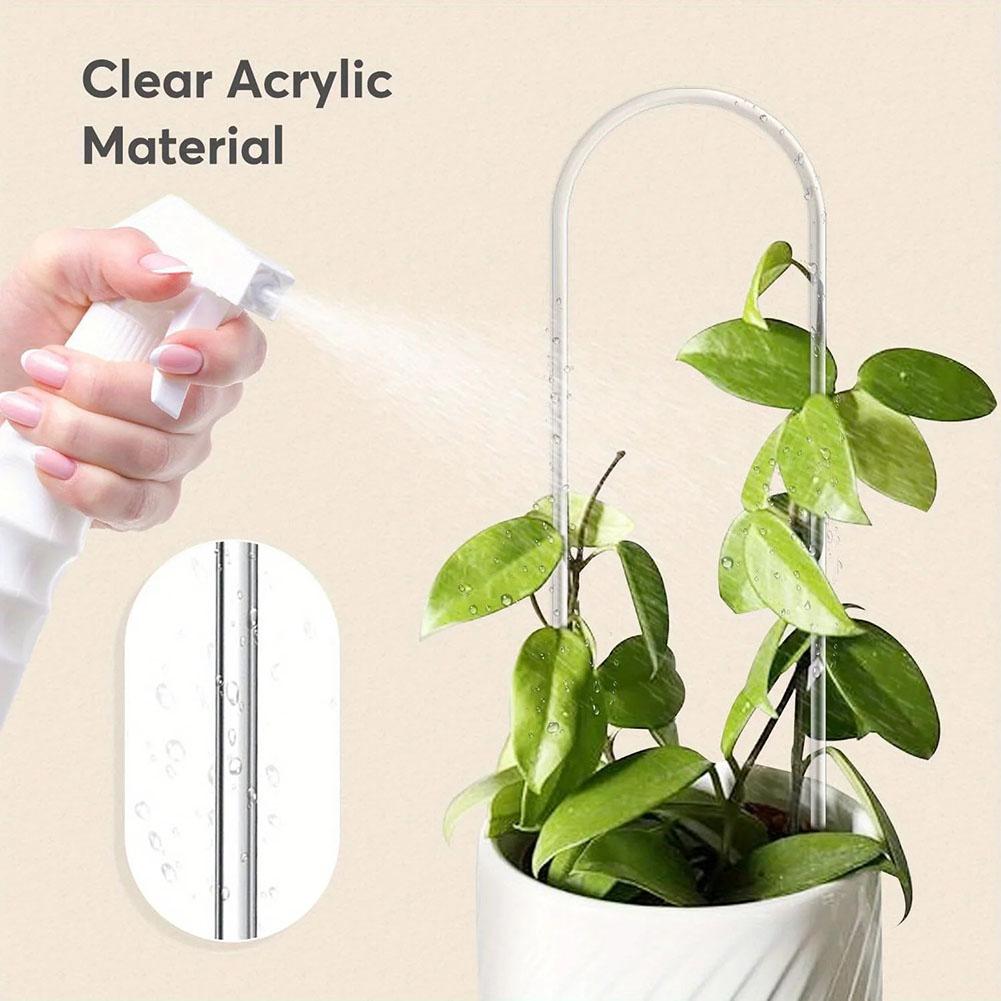 2pcs U-Shaped Acrylic Plant Climbing Frame Plant Support Plant Stakes For Indoor Vines Flowers Garden Tools