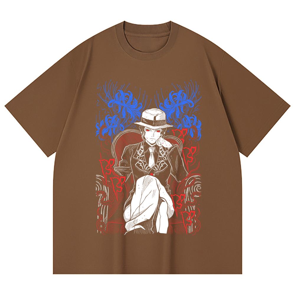 230 Gsm 100% Cotton Demon Slayer V38 Muzan Print Unisex Heavy Cotton T Shirt